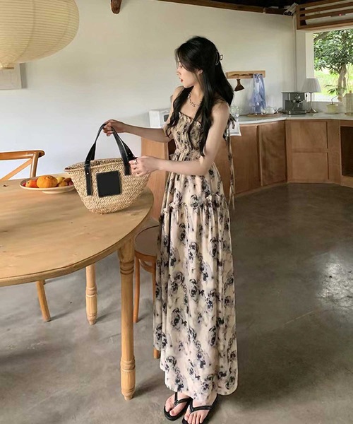 【セール】フローラルキャミロングワンピース（ワンピース）｜LUGG NAGG（ラグナグ）