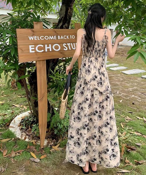 【セール】フローラルキャミロングワンピース（ワンピース）｜LUGG NAGG（ラグナグ）