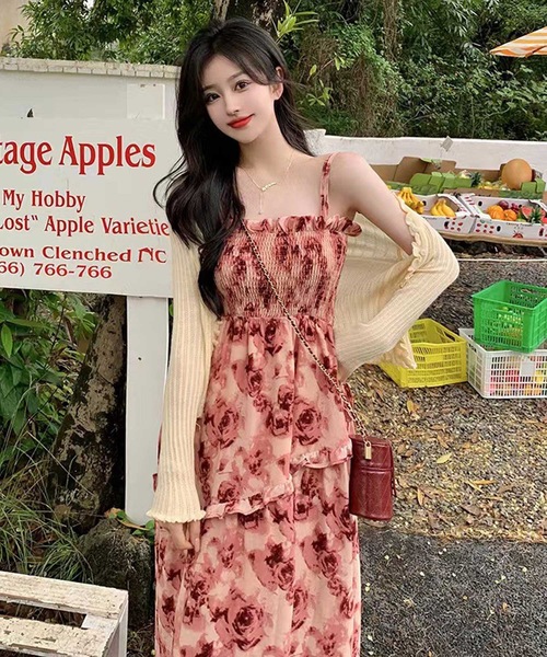 【セール】フローラルキャミロングワンピース（ワンピース）｜LUGG NAGG（ラグナグ）