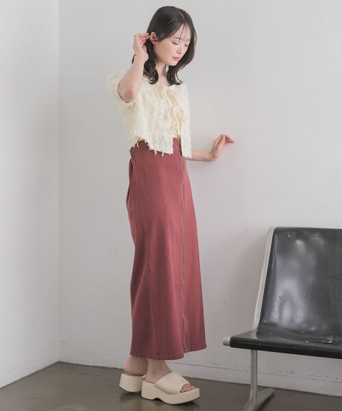 RETRO GIRL(レトロガール)の「フリンジCTSET(Tシャツ/カットソー・レディース・オフホワイト/ブルー/ベージュ・FREE)」の20枚目の写真
