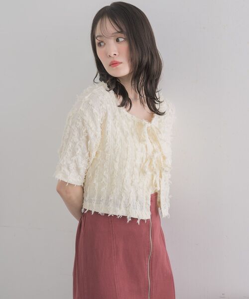RETRO GIRL(レトロガール)の「フリンジCTSET(Tシャツ/カットソー・レディース・オフホワイト/ブルー/ベージュ・FREE)」の16枚目の写真