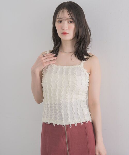 RETRO GIRL(レトロガール)の「フリンジCTSET(Tシャツ/カットソー・レディース・オフホワイト/ブルー/ベージュ・FREE)」の13枚目の写真