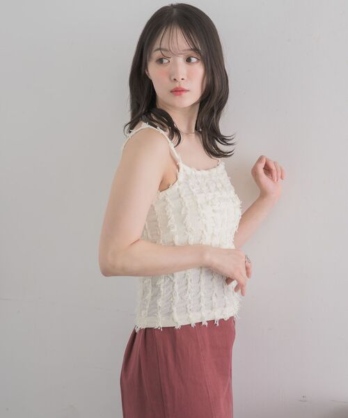 RETRO GIRL(レトロガール)の「フリンジCTSET(Tシャツ/カットソー・レディース・オフホワイト/ブルー/ベージュ・FREE)」の12枚目の写真