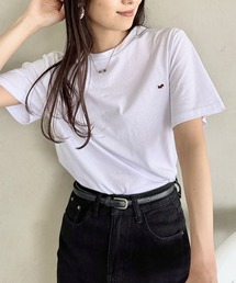 Niell | 【H by FIGER/エイチ バイ フィガー】フラッグロゴ ワンポイント刺繍 クルーネック半袖Tシャツ(Tシャツ/カットソー)