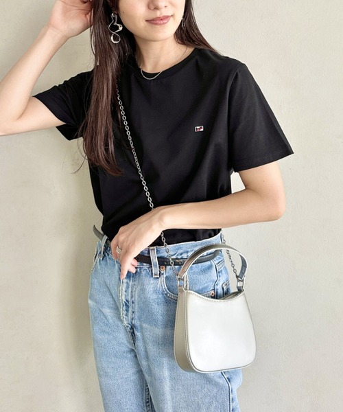 Niell（ニール）の「【H by FIGER/エイチ バイ フィガー】フラッグロゴ ワンポイント刺繍 クルーネック半袖Tシャツ（Tシャツ/カットソー・レディース・ホワイト/ブラック/グレー/ネイビー・S/L/M/XL）」の20枚目の写真