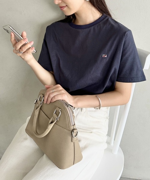 Niell（ニール）の「【H by FIGER/エイチ バイ フィガー】フラッグロゴ ワンポイント刺繍 クルーネック半袖Tシャツ（Tシャツ/カットソー・レディース・ホワイト/ブラック/グレー/ネイビー・S/L/M/XL）」の17枚目の写真