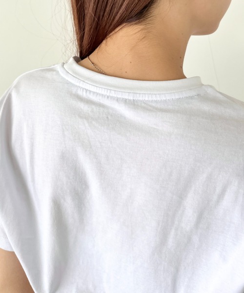 Niell（ニール）の「【H by FIGER/エイチ バイ フィガー】フラッグロゴ ワンポイント刺繍 クルーネック半袖Tシャツ（Tシャツ/カットソー・レディース・ホワイト/ブラック/グレー/ネイビー・S/L/M/XL）」の11枚目の写真