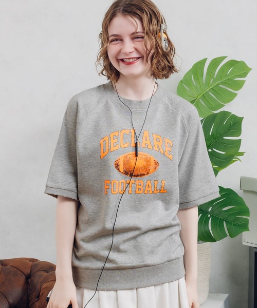MUHET（ミュエータ）の「裏毛カレッジロゴスウェットTシャツ（Tシャツ/カットソー・レディース・レッド系その他/杢グレー/ネイビー・X-LARGE/MEDIUM）」の2枚目の写真