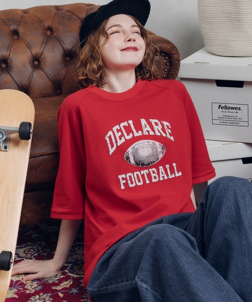 MUHET（ミュエータ）の「裏毛カレッジロゴスウェットTシャツ（Tシャツ/カットソー・レディース・レッド系その他/杢グレー/ネイビー・X-LARGE/MEDIUM）」の3枚目の写真