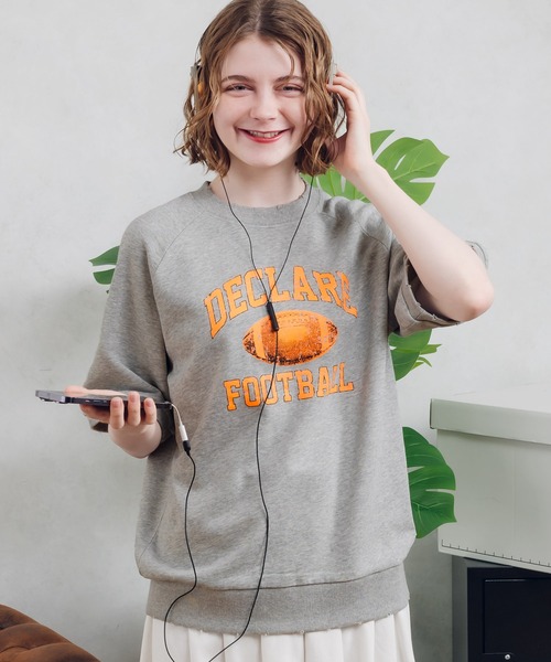 MUHET（ミュエータ）の「裏毛カレッジロゴスウェットTシャツ（Tシャツ/カットソー・レディース・レッド系その他/杢グレー/ネイビー・X-LARGE/MEDIUM）」の4枚目の写真