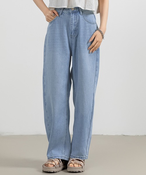 レディース 広めシルエットゆるデニムパンツ（デニムパンツ）｜DAY