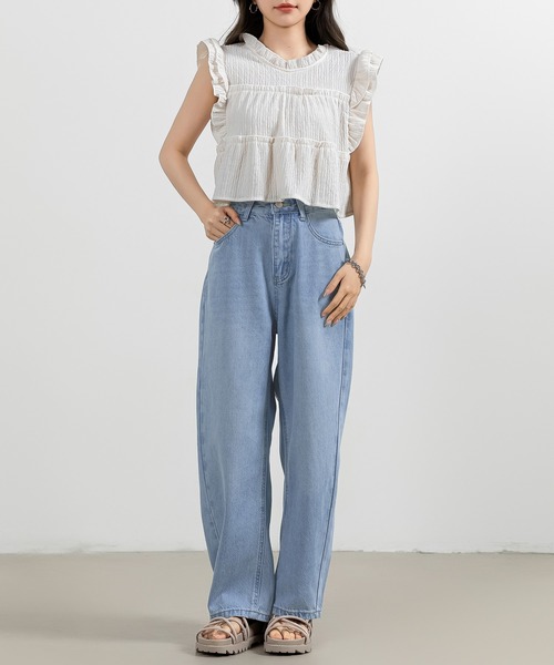 セール】レディース 広めシルエットゆるデニムパンツ（デニムパンツ