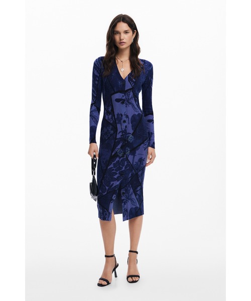 Desigual（デシグアル）の「BLUE ステンドグラス ロングワンピース（ワンピース・レディース・ブルー・S/M/L/XL/XS）」の4枚目の写真