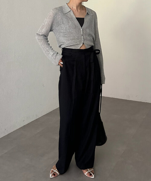 SHENERY（シーナリー）の「ピンストライプベルテッドスラックス（その他パンツ・レディース・グレー/ネイビー・36/38）」の12枚目の写真