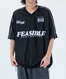 【13】フロントプリント サッカーデザイン 半袖ゲームシャツ/ユニフォームシャツ