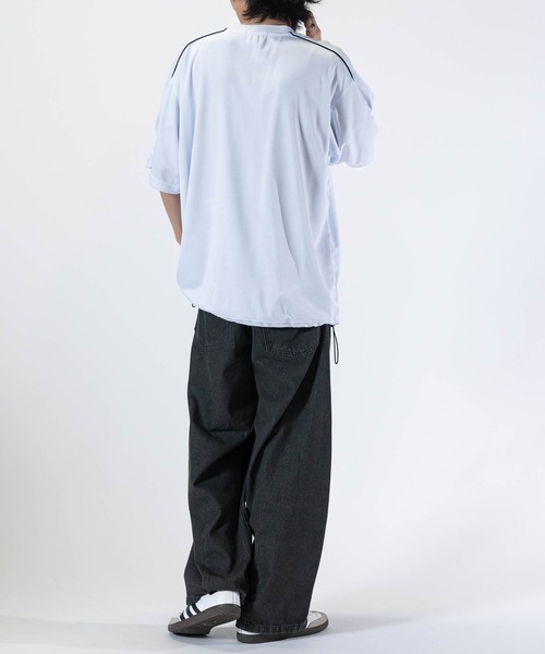 JOHN'S CLOSET(ジョンズクローゼット)の「【13】フロントプリント サッカーデザイン 半袖ゲームシャツ/ユニフォームシャツ(Tシャツ/カットソー・メンズ・ホワイト系1/ホワイト系2/ブラック系1/ブラック系2/ネイビー系1/ネイビー系2/ブラック系3/ホワイト系3/ネイビー系3・MEDIUM/LARGE)」の13枚目の写真