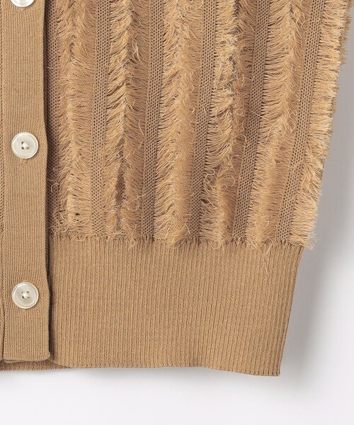 green label relaxing（グリーンレーベルリラクシング）の「フリンジ ニット ベスト -ウォッシャブル-（ベスト・レディース・ブラック/ベージュ・FREE）」の8枚目の写真