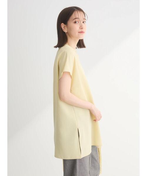 Green　Parks（グリーンパークス）の「接触冷感　比翼ボタンチュニック（チュニック・レディース・イエロー/オフホワイト/カーキ/ネイビー・FREE）」の21枚目の写真