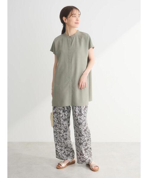 Green　Parks（グリーンパークス）の「接触冷感　比翼ボタンチュニック（チュニック・レディース・イエロー/オフホワイト/カーキ/ネイビー・FREE）」の20枚目の写真