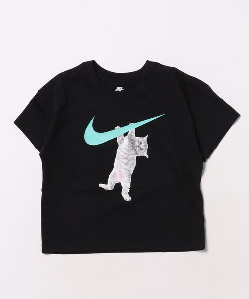 NIKE（ナイキ）の「《NIKEアパレル》YTHガールズNSWボクシーHANGINTHE（Tシャツ/カットソー・キッズ・ホワイト/ブラック・160/150/140/130）」の2枚目の写真