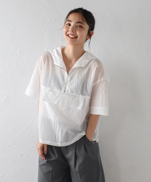 21SS sillage シアージ 半袖 アノラックパーカー ベージュ 21SS sillage シアージ 半袖 アノラックパーカー ベージュ