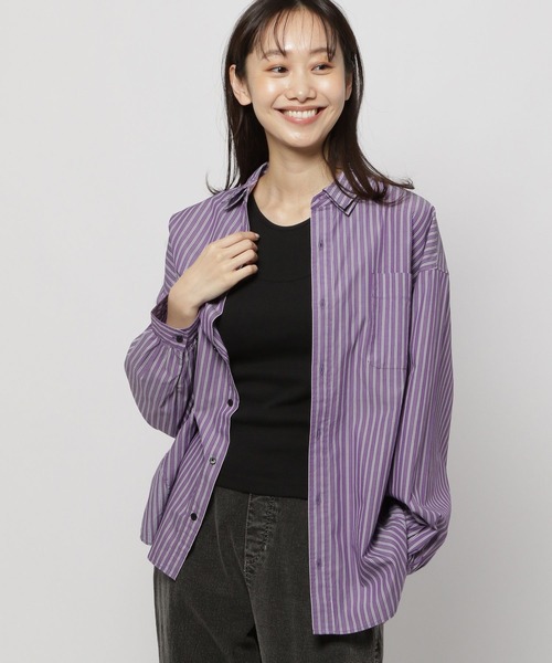 niko and...(ニコアンド)の「マーセW襟ボリュームシャツ(シャツ/ブラウス・レディース・ブルー/グリーン/ホワイト/パープル/オレンジ/チャコール・LONG/SHORT)」の5枚目の写真