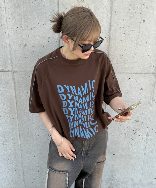 sedacle(セダクル)の「ウェーブロゴパイピングラインT(Tシャツ/カットソー・メンズ・マスタード/ブラウン/ボルドー/アイボリー・SMALL/MEDIUM/LARGE)」の2枚目の写真