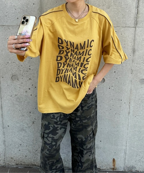 sedacle(セダクル)の「ウェーブロゴパイピングラインT(Tシャツ/カットソー・メンズ・マスタード/ブラウン/ボルドー/アイボリー・SMALL/MEDIUM/LARGE)」の3枚目の写真
