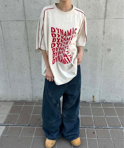 sedacle(セダクル)の「ウェーブロゴパイピングラインT(Tシャツ/カットソー・メンズ・マスタード/ブラウン/ボルドー/アイボリー・SMALL/MEDIUM/LARGE)」の7枚目の写真