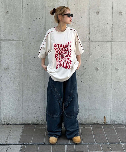 sedacle(セダクル)の「ウェーブロゴパイピングラインT(Tシャツ/カットソー・メンズ・マスタード/ブラウン/ボルドー/アイボリー・SMALL/MEDIUM/LARGE)」の10枚目の写真