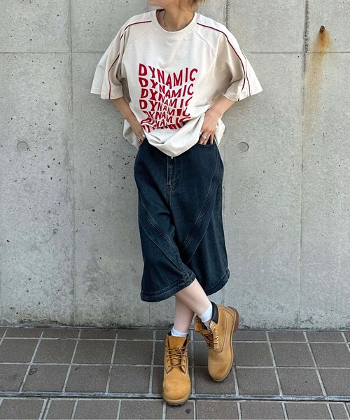 sedacle(セダクル)の「ウェーブロゴパイピングラインT(Tシャツ/カットソー・メンズ・マスタード/ブラウン/ボルドー/アイボリー・SMALL/MEDIUM/LARGE)」の12枚目の写真
