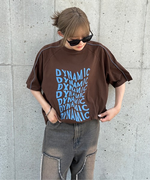 [ 洗える ] パイピングロゴTシャツ ウェーブロゴパイピングラインT（Tシャツ/カットソー）｜sedacle