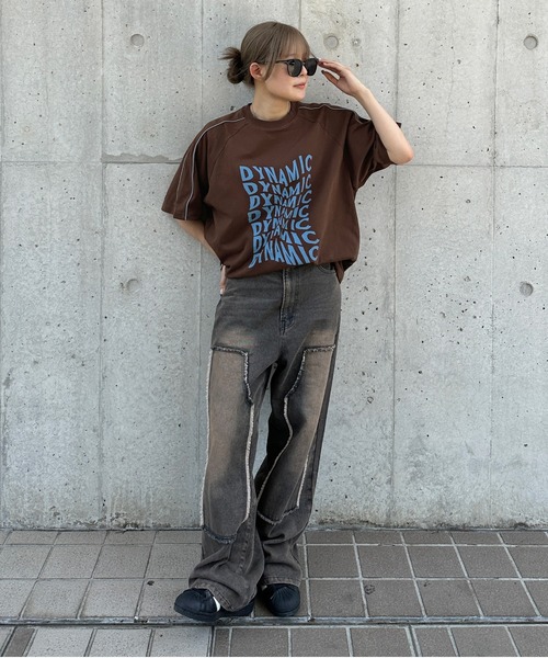 sedacle(セダクル)の「ウェーブロゴパイピングラインT(Tシャツ/カットソー・メンズ・マスタード/ブラウン/ボルドー/アイボリー・SMALL/MEDIUM/LARGE)」の18枚目の写真