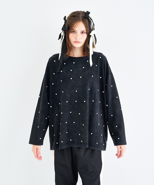 ANNA SUI NYC(アナ スイ エヌ ワイ シー)の「ヴィンテージライクビジューロングスリーブTシャツ(Tシャツ/カットソー・レディース・ブラック・FREE)」の8枚目の写真