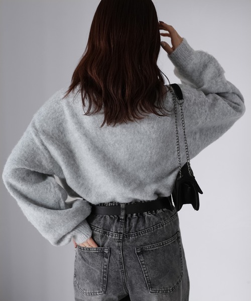 Riberry(リベリー)の「起毛ロゴジャガードニット(ニット/セーター・レディース・杢グレー/ネイビー系2/ネイビー系1/グレー系1/ホワイト系1/ホワイト系2/ネイビー系3・FREE)」の21枚目の写真