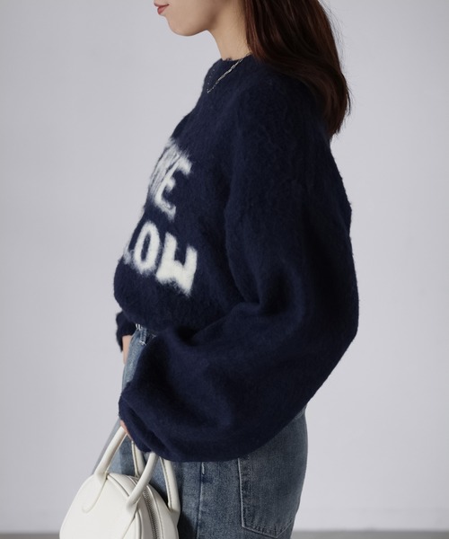 Riberry(リベリー)の「起毛ロゴジャガードニット(ニット/セーター・レディース・杢グレー/ネイビー系2/ネイビー系1/グレー系1/ホワイト系1/ホワイト系2/ネイビー系3・FREE)」の17枚目の写真