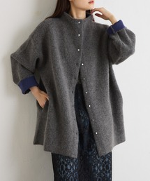 Wフェイスニットハーフニットコート
