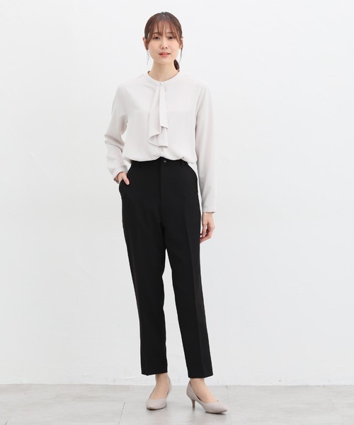 Honeys(ハニーズ)の「【ストレッチ/ウォッシャブル/イージーケア】センタープレスパンツ(股下66cm)(スラックス・レディース・ネイビー/ベージュ/杢グレー/ブラック・3L/LL/L/M/S)」の11枚目の写真