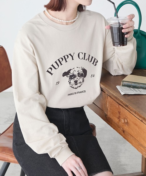 GILDAN(ギルダン)の「GILDAN アソートロゴ オーバーサイズ プリント ロンTEE(Tシャツ/カットソー・レディース・チャコールグレー/オフホワイト/ネイビー/キナリ/ブラック/オートミール/ベージュ/ホワイト/杢グレー/ネイビー系/アイボリー/ホワイト系・S/L/M)」の9枚目の写真