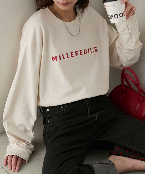 GILDAN(ギルダン)の「GILDAN アソートロゴ オーバーサイズ プリント ロンTEE(Tシャツ/カットソー・レディース・チャコールグレー/オフホワイト/ネイビー/キナリ/ブラック/オートミール/ベージュ/ホワイト/杢グレー/ネイビー系/アイボリー/ホワイト系・S/L/M)」の18枚目の写真
