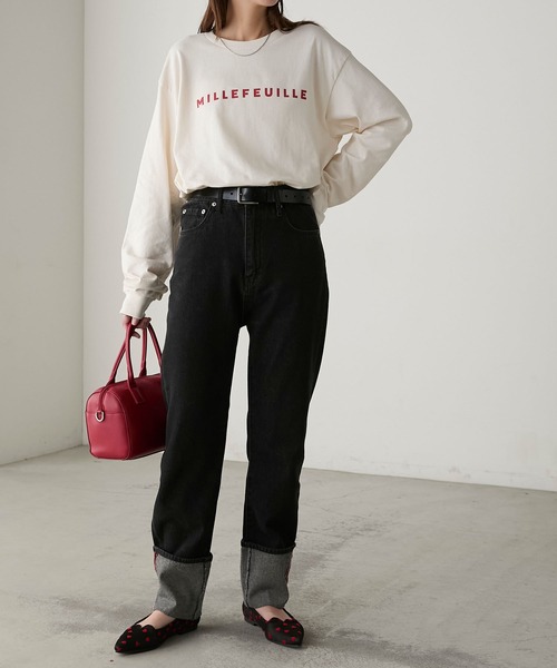 GILDAN(ギルダン)の「GILDAN アソートロゴ オーバーサイズ プリント ロンTEE(Tシャツ/カットソー・レディース・チャコールグレー/オフホワイト/ネイビー/キナリ/ブラック/オートミール/ベージュ/ホワイト/杢グレー/ネイビー系/アイボリー/ホワイト系・S/L/M)」の15枚目の写真