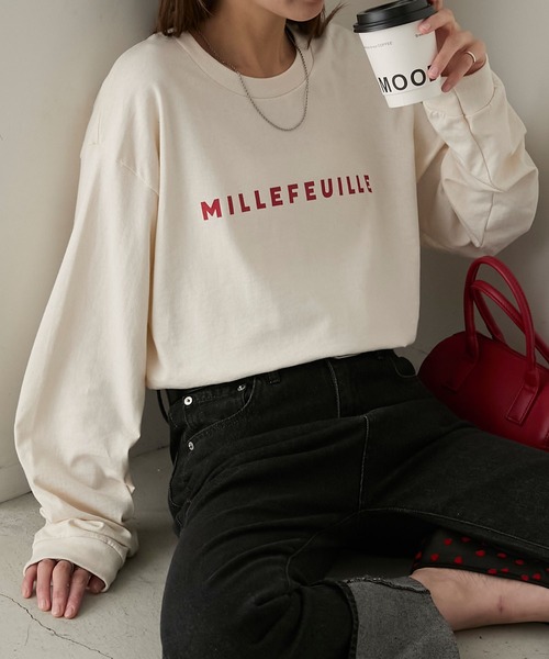 GILDAN(ギルダン)の「GILDAN アソートロゴ オーバーサイズ プリント ロンTEE(Tシャツ/カットソー・レディース・チャコールグレー/オフホワイト/ネイビー/キナリ/ブラック/オートミール/ベージュ/ホワイト/杢グレー/ネイビー系/アイボリー/ホワイト系・S/L/M)」の21枚目の写真