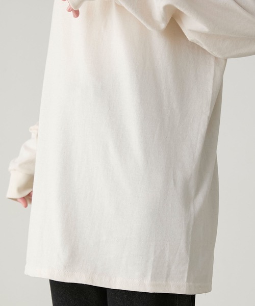 GILDAN(ギルダン)の「GILDAN アソートロゴ オーバーサイズ プリント ロンTEE(Tシャツ/カットソー・レディース・チャコールグレー/オフホワイト/ネイビー/キナリ/ブラック/オートミール/ベージュ/ホワイト/杢グレー/ネイビー系/アイボリー/ホワイト系・S/L/M)」の22枚目の写真