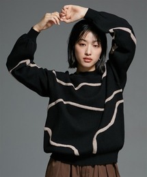 アート柄ジャガードニット ［Soiunique］