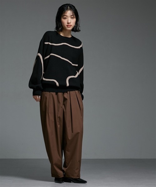 Soiunique（スワユニーク）の「アート柄ジャガードニット ［Soiunique］（ニット/セーター・レディース・グレー系/ブラック系・LL/L/M）」の6枚目の写真