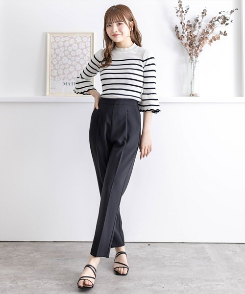 clear(クリア)の「ストレッチテーパードパンツ≪2024AW新作≫(スラックス・レディース・アイボリー/ブラック・M/S)」の11枚目の写真