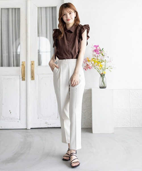 clear(クリア)の「ストレッチテーパードパンツ≪2024AW新作≫(スラックス・レディース・アイボリー/ブラック・M/S)」の12枚目の写真