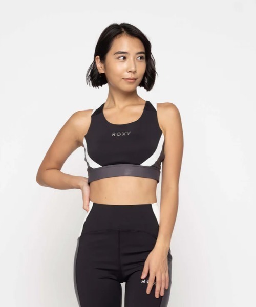 ROXY(ロキシー)の「JUMP HIGH METALLIC B/ロキシー水陸両用速乾UVカットフィットネスブラ(スポーツブラ・レディース・ブラウン/ブルー/ブラック・LARGE/MEDIUM/SMALL)」の1枚目の写真