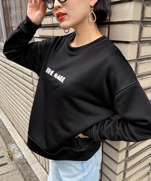 3D刺繍ロゴプリントスウェットトップス《洗濯機で洗える》（Tシャツ/カットソー）｜ENIM BY VICKY（エニムバイビッキー）