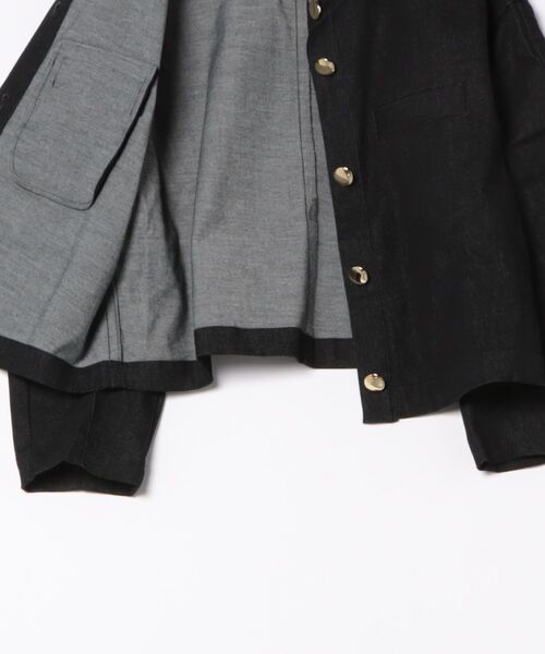 NICOLE white（ニコルホワイト）の「デニムショートジャケット（デニムジャケット・レディース・ブラック/インディゴブルー・FREE）」の15枚目の写真